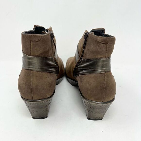 Naot Ankle Boots Womens 40 Brown Modern Suede Saddle Strappy Buckle Heeled - Picture 2 of 11